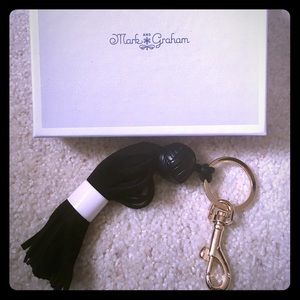 Mark & Graham leather tassel keychain